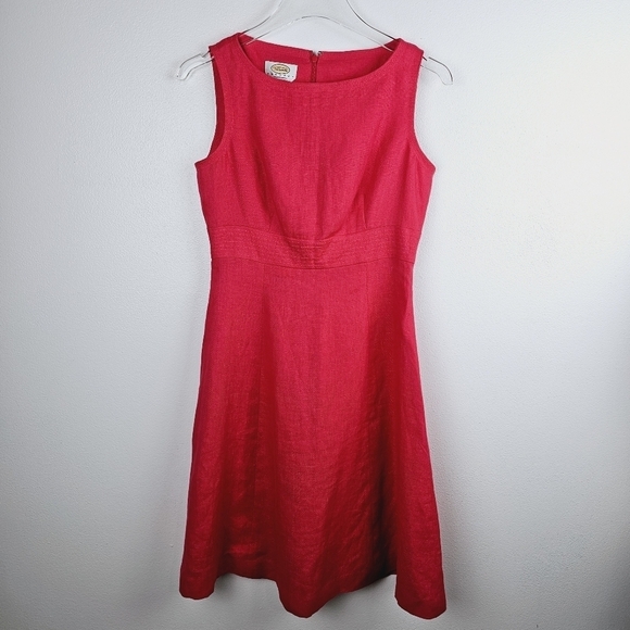 Talbots Petites Pink Irish Linen Sleeveless Dress, size 2 - Picture 1 of 12